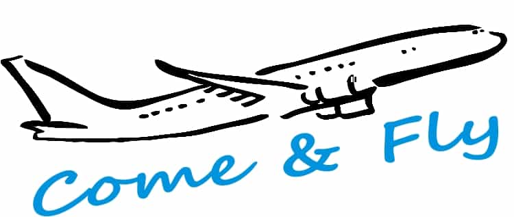 Come and fly mit Flugzeugbild