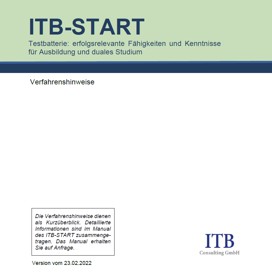 ITB Start Verfahrenshinweise