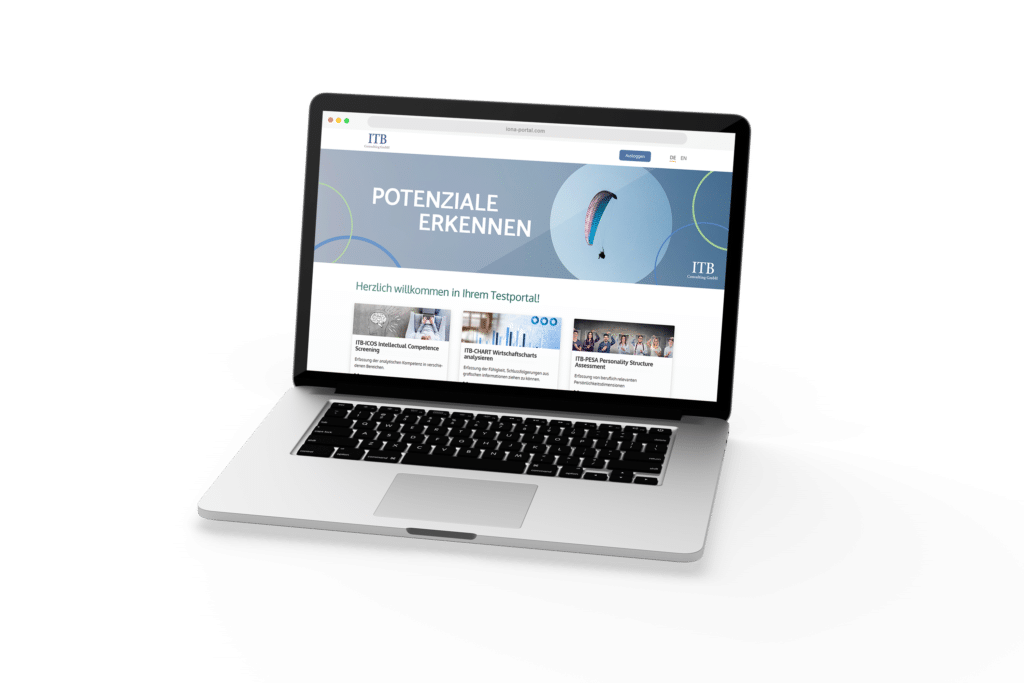 IONA Oberfläche sichtbar auf einem Laptop-Bildschirm