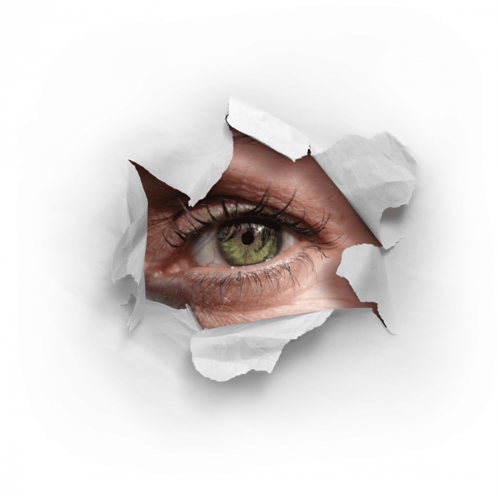 ITB-LEAS Bild: Auge schaut durch ein Loch